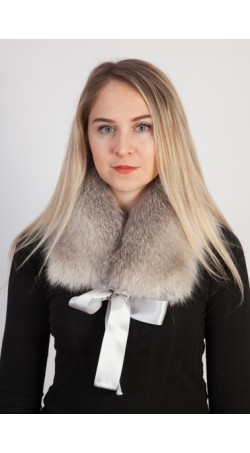 Grey fox fur collar - neck warmer